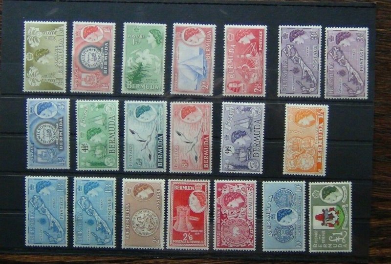 Bermuda 1953 - 1962 set to £1 MM SG135 - SG150