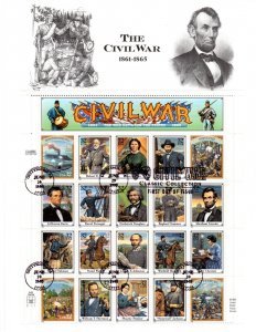 # 2975 Civil War Classic Collection Souvenir Sheet of 20 - FDC by Artcraft