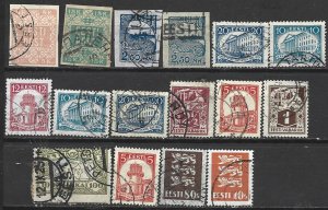 COLLECTION LOT 15468 ESTONIA 16 STAMPS 1918+ CV+$20