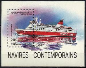 MADAGASCAR, SHIPS, SOUVENIR SHEET, NEVER HINGED