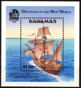 Bahamas 1991 Sailing Ships Boats 500 Anniv. of Discovery of America S/S MNH