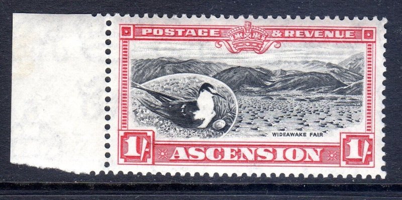 Ascension Island + 1934 +  sg 28 +   1/- value  + Lightly Hinged  + cv £22.00