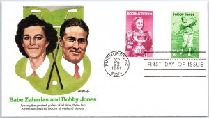 U.S. FIRST DAY COVER BABE ZAHARIAS & BOBBY JONES CHAMPION GOLFERS FLEETWOOD 1981