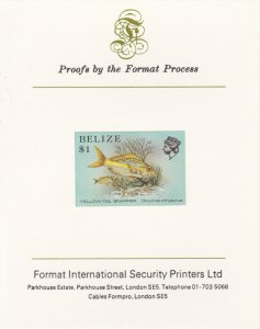 BELIZE 1984 MARINE LIFE imperf on FORMAT INT PROOF CARD