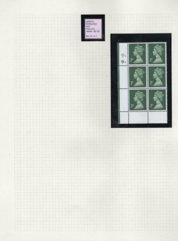 COLLECTION OF UNMOUNTED MINT 2p LITHO MACHIN PLATE BLOCKS ON 8 PAGES