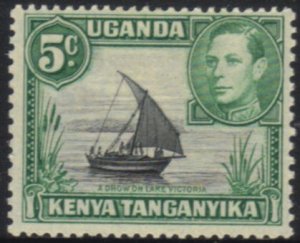 Kenya Uganda Tanganyika - 1938 KGVI 5c black and green MH* SG 132