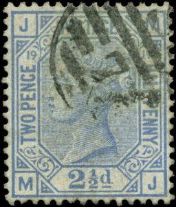 Great Britain Scott #68 Plate #19 Used  4 Clear Margins