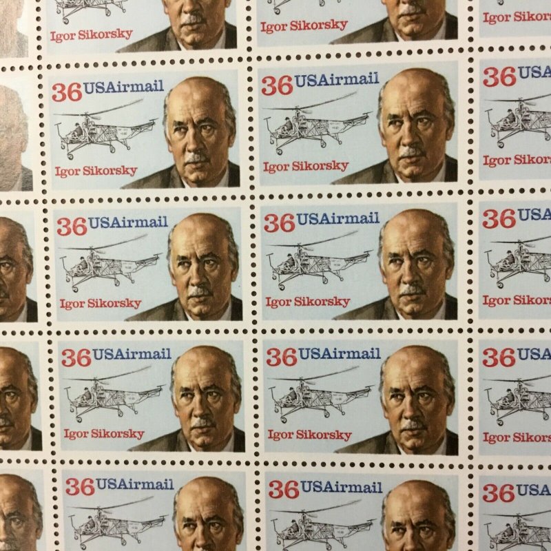 C-119    Igor Sikorsky, Helicopter.    MNH  36¢ Sheet of 50.   Face value $18.00