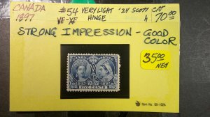 Canada 1897 Jubilee Scott# 54 OG Light Hinge VF-XF Bright Color. Sharp.