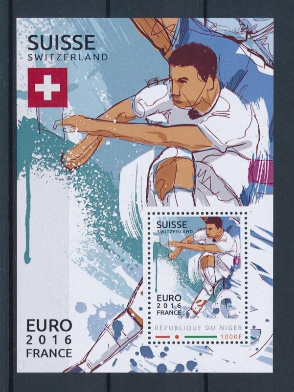 [81351] Niger  Football Soccer Euro 2016 Switzerland Sheet MNH