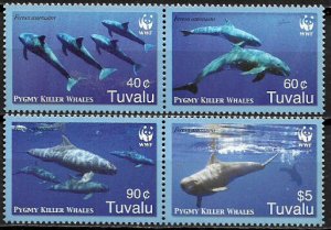 Tuvalu #1022 MNH Pairs - WWF - Pygmy Killer Whales