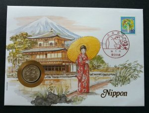 Japan Traditional Costumes 1984 Fuji Mountain Women Umbrella FDC (coin cover)