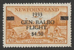 NEWFOUNDLAND 1933 Balbo Flight $4.50/75c. MNH **. Unitrade C18 cat C$900,