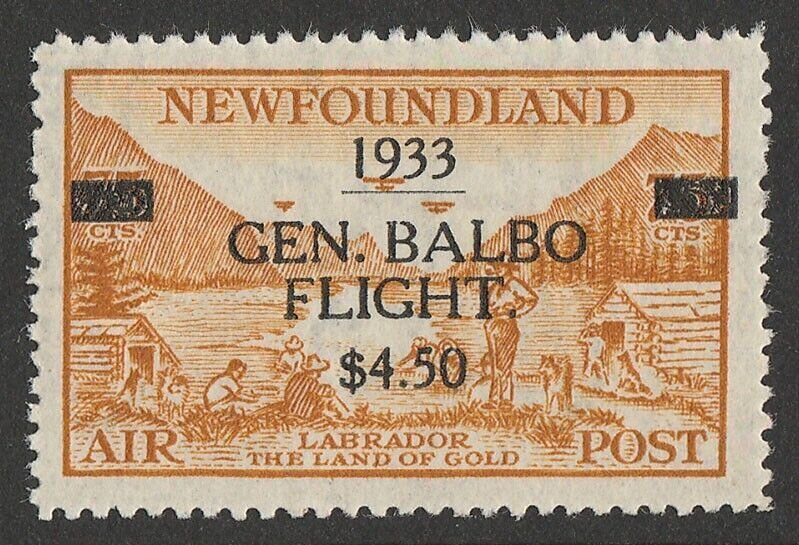 NEWFOUNDLAND 1933 Balbo Flight $4.50/75c. MNH **. Unitrade C18 cat C$900,