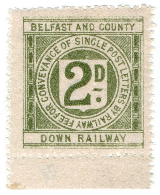 (I.B) Belfast & County Down Railway : Letter Stamp 2d