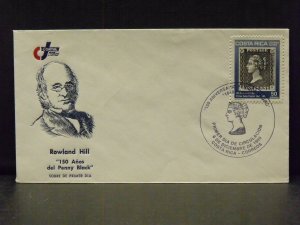 6025   Costa Rica   FDC # C918   150th Anniv. First Stamp     CV$ 10.00