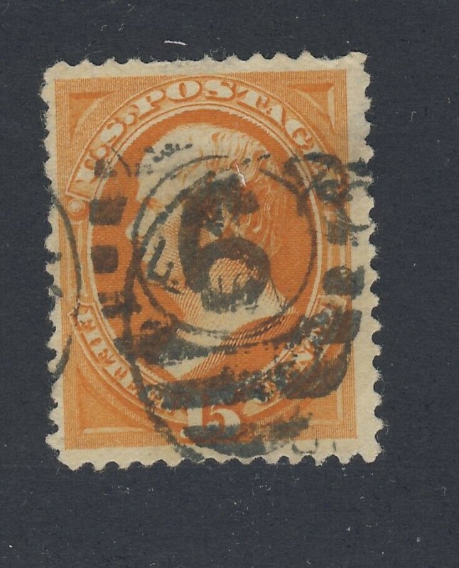 USA Used Stamp #189-15c F/VF Used with #6 Cancel Guide Value = $30.00