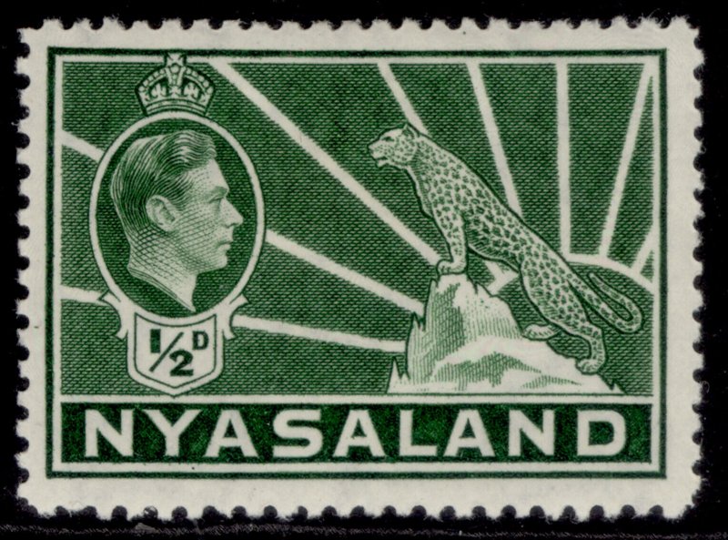 NYASALAND PROTECTORATE GVI SG130, ½d green, M MINT.