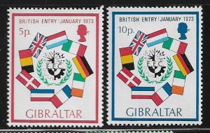 GIBRALTAR 294-295 MNH BRITISH ENTRY,  EEC