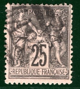 FRANCE Used Abroad GBPO MALTA *A25* Numeral 25c (1886) PEACE & COMMERCE SGREEN74