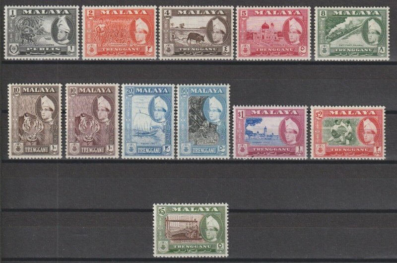 MALAYA/TRENGGANU 1957/63 SG 89/99 MNH £85