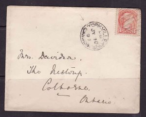 Canada-cover #7906-3c Small Queen-York Cty-Yorkville Ont,Canada-Jy 10 1891