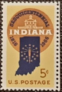 US Scott # 1308; MNH,og 5c Indiana issue ,1966; VF Centering