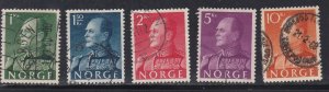 Norway # 370-374, King Olav V, Used Set, 1/2 Cat.