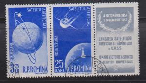 ROMANIA Scott # C52a Used - Space, Satellites With Label