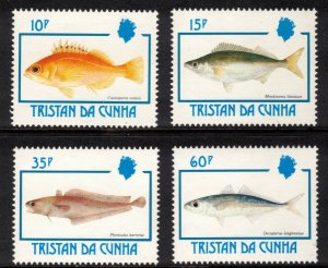 TRISTAN DA CUNHA 1992 Fish; Scott 513-16, SG 531-34; MNH