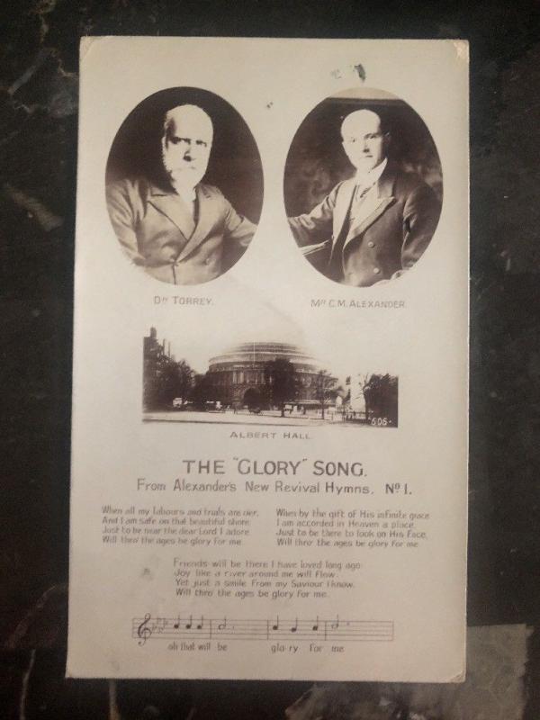 1905 North Hampton England Postcard cover The Glory Song CM Alexander Hymns