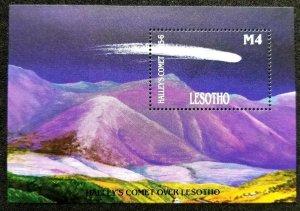 *FREE SHIP Lesotho Halley Comet 1986 Space Astronomy (ms) MNH