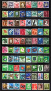 Japan ~ Collection of 80 Different Stamps ~ Singles & Partial Sets,  Used, MX