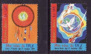 United Nations Geneva-Sc#447-8- id8-unused NH set-Dream for Peace-2005-