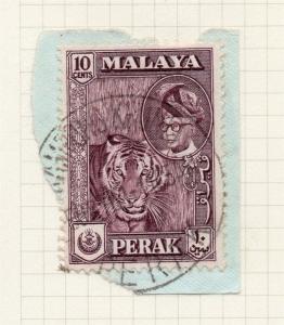 Perak Malaya 1957-65 Early Sultan Issue Fine Used 10c. Kampong Krunei 119986