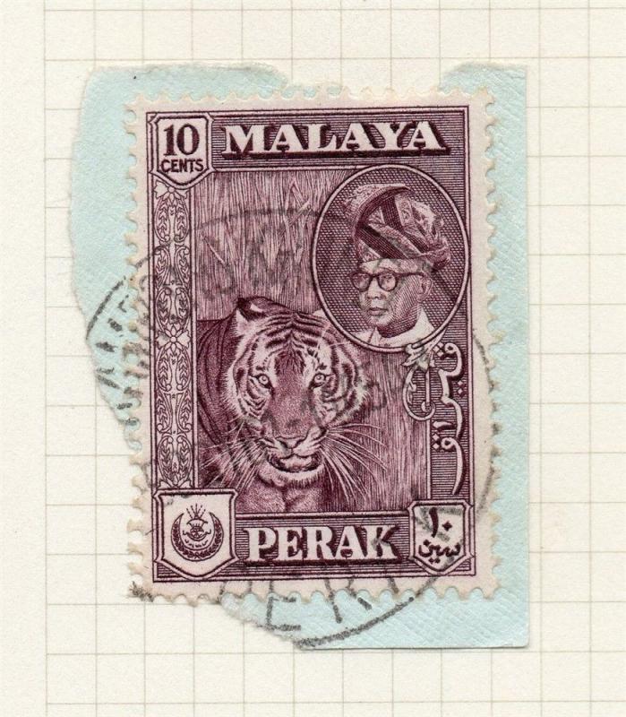 Perak Malaya 1957-65 Early Sultan Issue Fine Used 10c. Kampong Krunei 119986