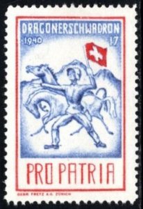 1939 Switzerland Soldiers Stamp 17th Dragoon Squadron