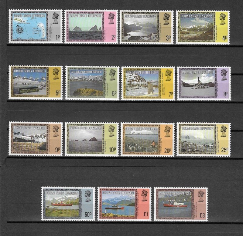 FALKLAND ISLANDS/FALKLAND ISLAND DEPENDENCIES 1980/4 SG 75A/88A MNH Cat £7