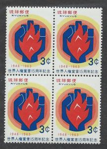 RYUKYU ISLANDS SC# 116 VF MNH 1963 BK/4