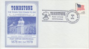 1978 United States Tombstone AZ PO Centennia lSpecial cancel Not FDC  1