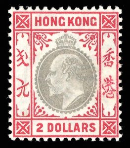 Hong Kong 1904 KEVII $2 slate & scarlet (O) superb MNH. SG 87.