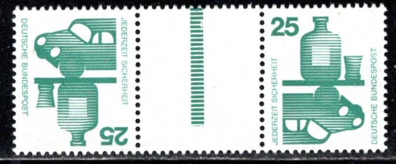 Germany Bund Scott # 1077 (2) + label, mint nh, se-tenant, Mi # KZ8