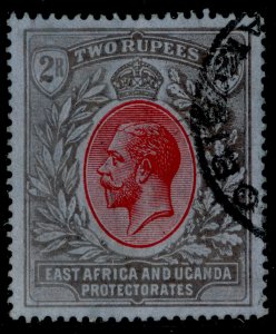 EAST AFRICA and UGANDA GV SG72, 2r red & black/blue, USED. Cat £200. WMK SCRIPT
