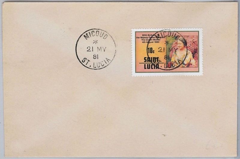 ST LUCIA -  POSTAL HISTORY - COVER with nice postmark: Micoud  1981