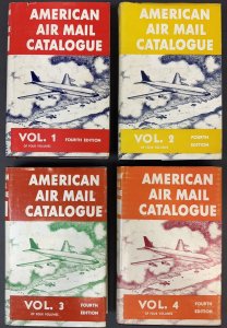 American Air Mail Catalog, 4th Edition Complete, 4 Vols Hardbound w/dust jackets