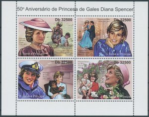 Sao Tome & Principe 2011 MNH Royalty Stamps Princess Diana of Wales 4v M/S