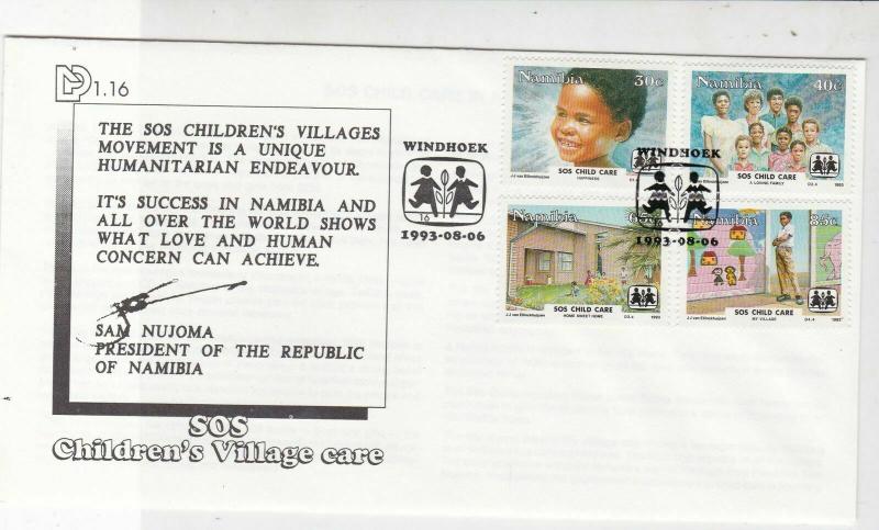 Namibia 1993SOS Childrens Village Care Windhoek Cancels Stamps Cover Ref 23466