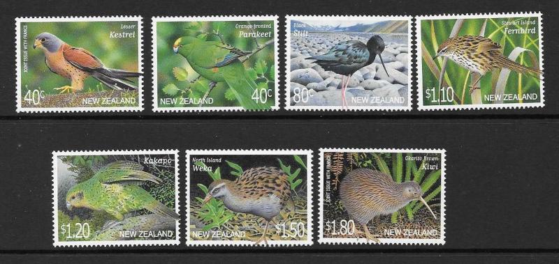 NEW ZEALAND SG2369/75 2000 THREATENED BIRDS MNH