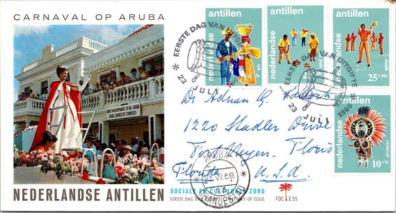 Netherlands Antilles 1969 FDC - Carnaval Op Aruba - J8514