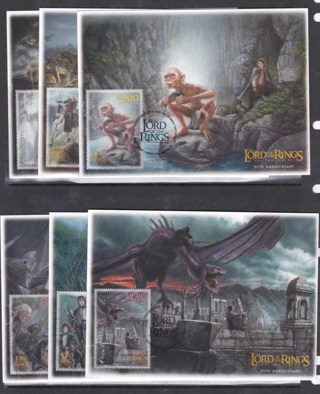 NEW ZEALAND 2022 Lord of The rings set of 6 PHQ cards MINT